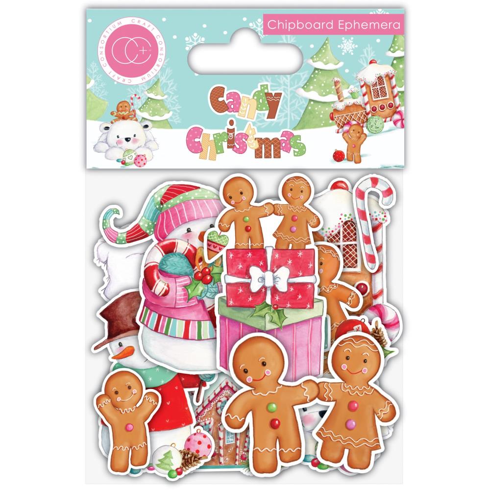 image_d2ab075c-0cac-4bd6-bd4e-72f572bcb0b2 Craft Consortium Candy Christmas CHIPBOARD EPHEMERA - Image 1