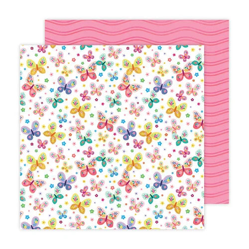 image_d2da3e2e-3d43-4c60-a759-8412acf5cd9b Paige Evans BLOOMING WILD 16 Butterflies 12"X12" Scrapbook Paper - Image 1