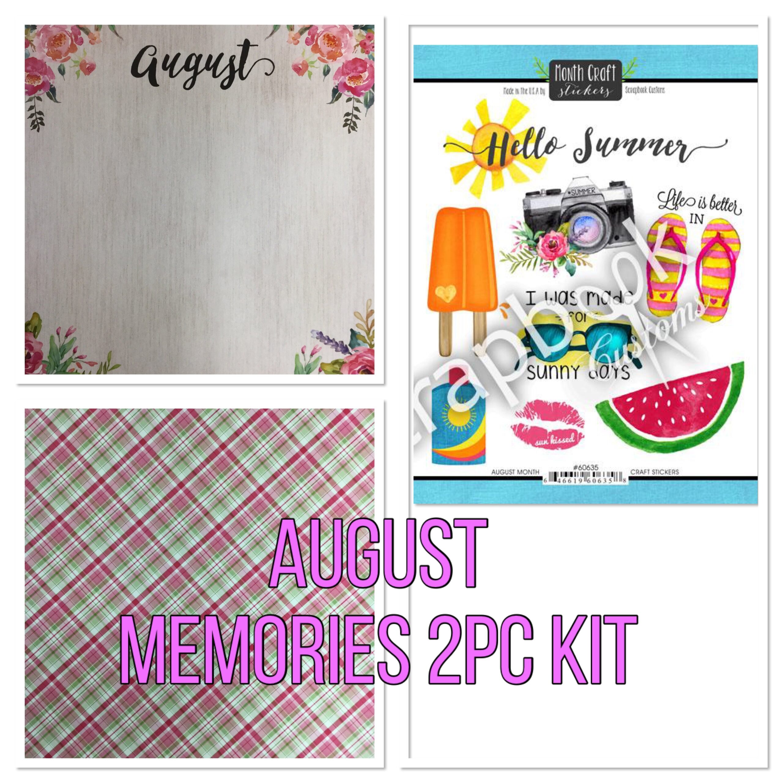 image_d76418ca-c2b0-42b5-a662-08f6267b93e6 AUGUST MEMORIES Scrapbook Customs Kit 2pc - Image 1
