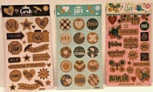 image_deca9471-bcba-4f15-b505-b68bd70f9248 Paper Craft BE HAPPY Cork Stickers 20 pc - Image 1