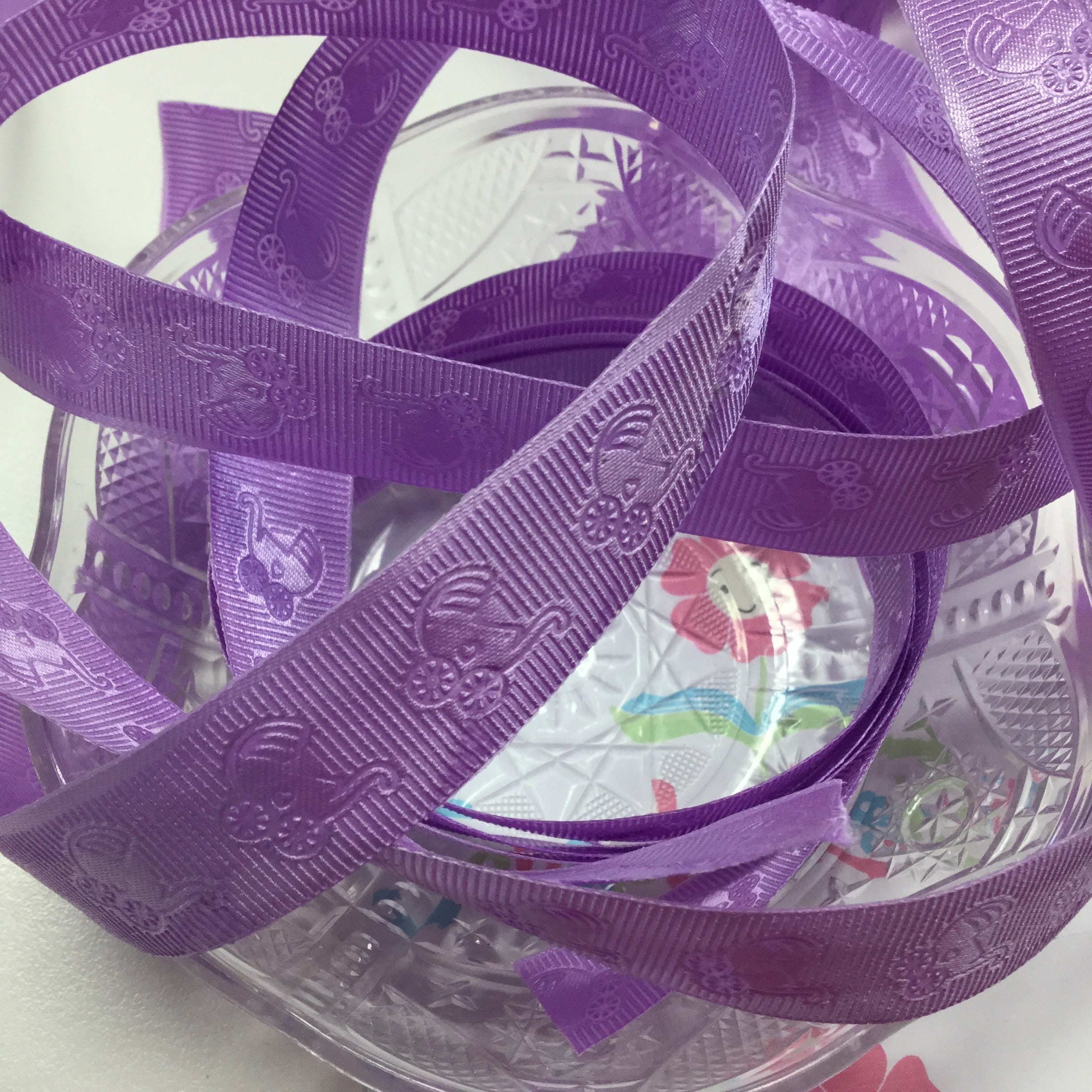 image_e013f785-424f-4a16-8a6d-d186bc2a28d9 Baby Stroller Carriage Lavender Ribbon by yard - Image 1