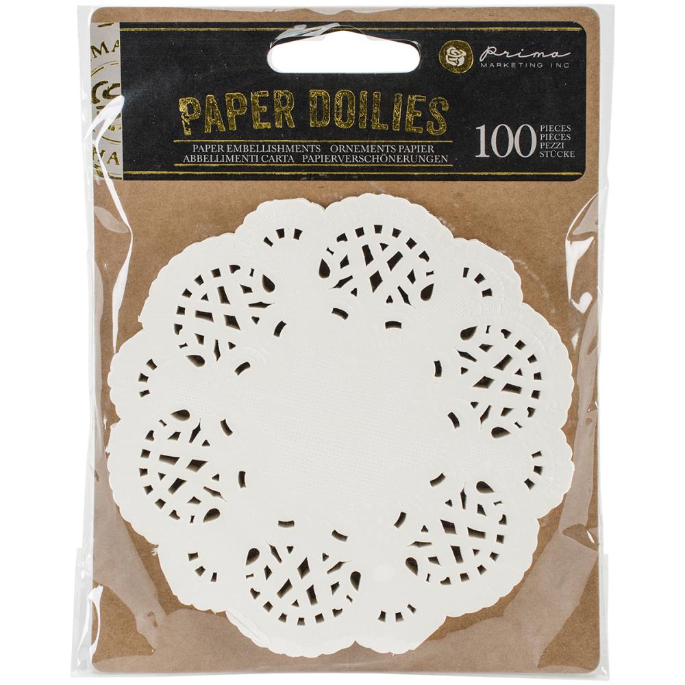 image_e0a3c19e-e617-45ac-9a84-01cd5e2c9a6f Prima Paper Doilies WHITE DOILY Embellishment 100pc - Image 1