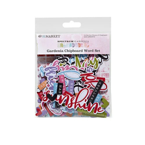 image_e1e4e1ac-076e-41ae-9f7e-2249e75100ca 49 and Market Spectrum Gardenia CHIPBOARD WORD SET 72pc - Image 1