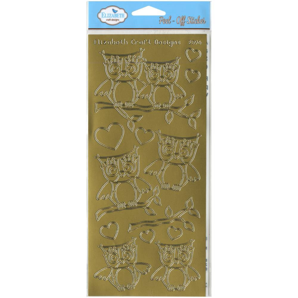 image_e7b71546-2d02-4beb-a301-dba4e9773c10 Elizabeth Craft LOTS OF OWLS Gold Peel Off Stickers 2596 - Image 1