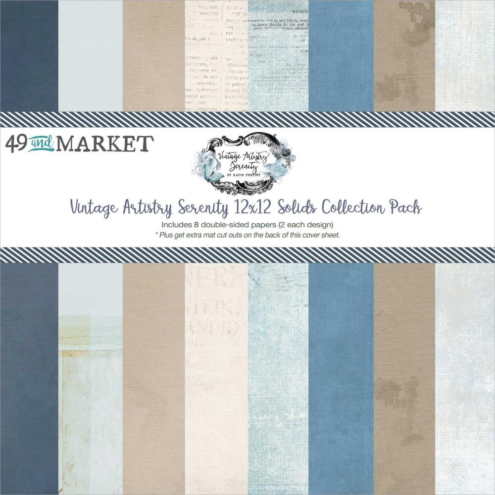image_e7ead244-713c-4afd-8d68-9c404b0554e8 49 and Market Vintage Artistry SERENITY 12”X12” SOLIDS Scrapbook Collection Pack - Image 1