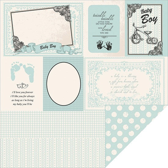 image_edabeb1d-2cbb-4bbf-a3af-a860178c5161 Kaisercraft Pitter Patter LITTLE FEET Scrapbook Baby Paper 12"x12" - Image 1