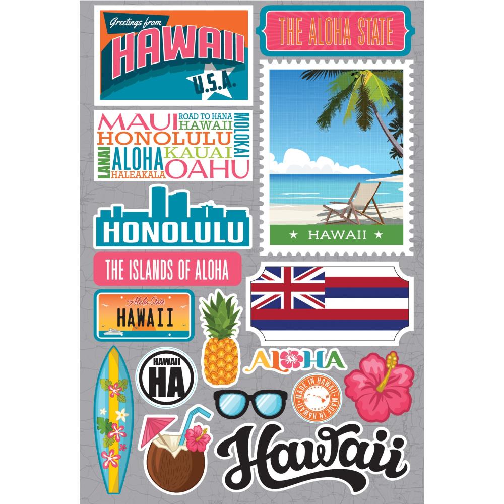 image_f0785094-d126-43b5-8110-320e934e9928 Reminisce Jet Setters HAWAII DieCut Stickers 17pc - Image 1