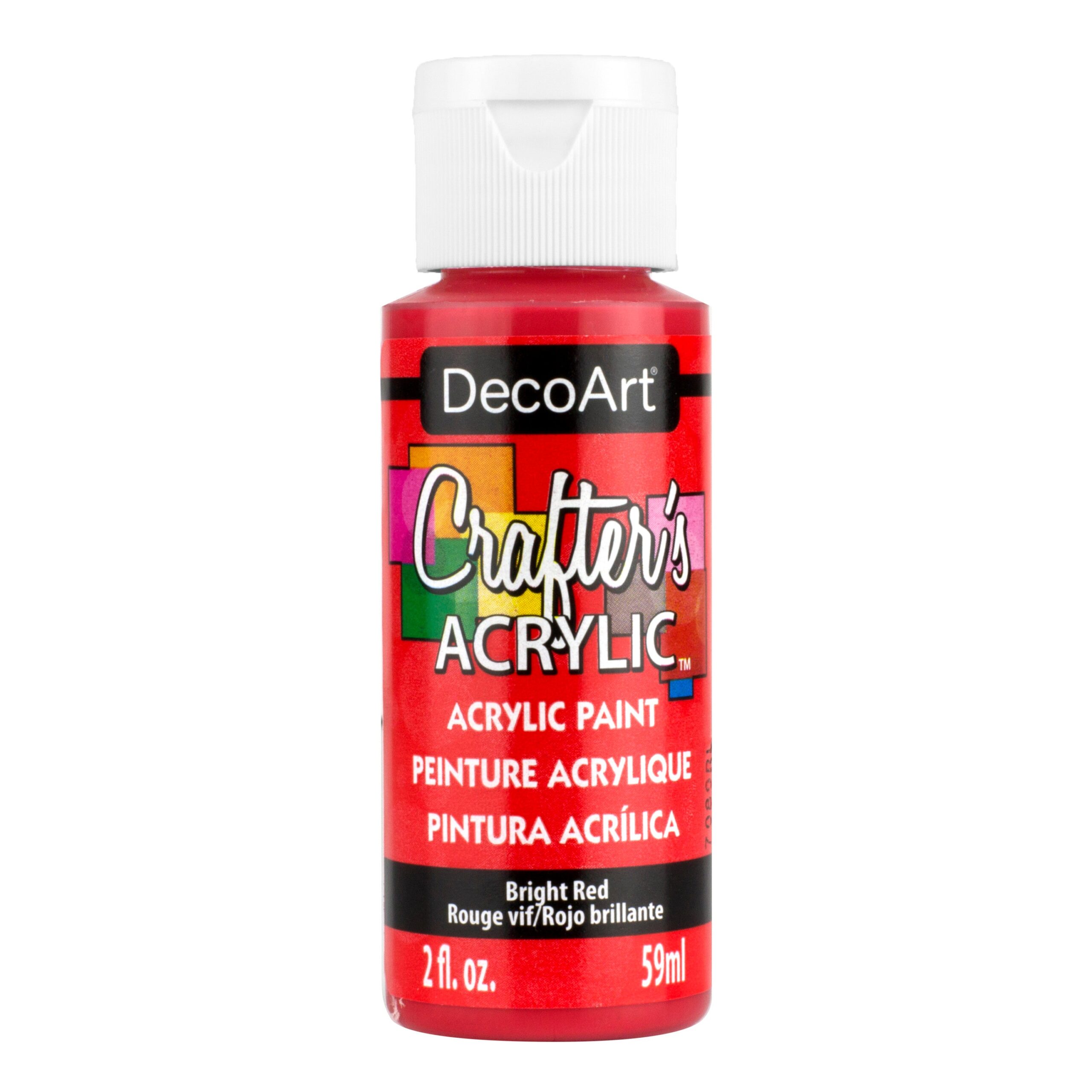 image_f46d6388-f636-4645-9ece-0f0d8306a4d2 DecoArt Crafter's Acrylic BRIGHT RED Gloss Acrylic Paint 2oz - Image 1