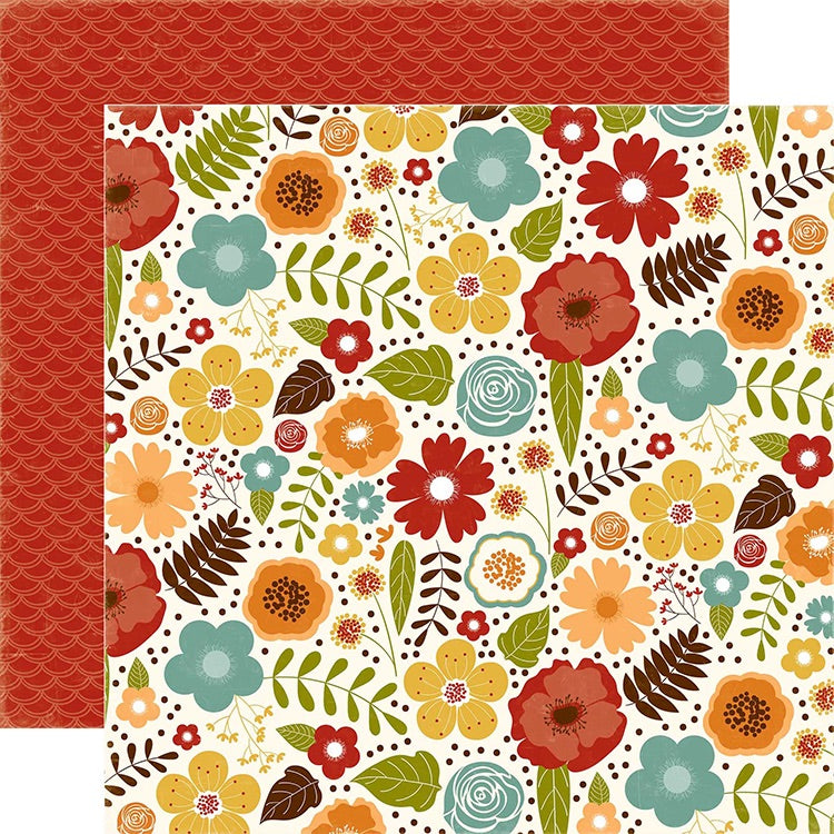 image_f8e4bdf5-7d13-4e1e-9267-fc275696ed40 Echo Park Fall Is In The Air FALL FLORAL 12x12 Cardstock Paper - Image 1
