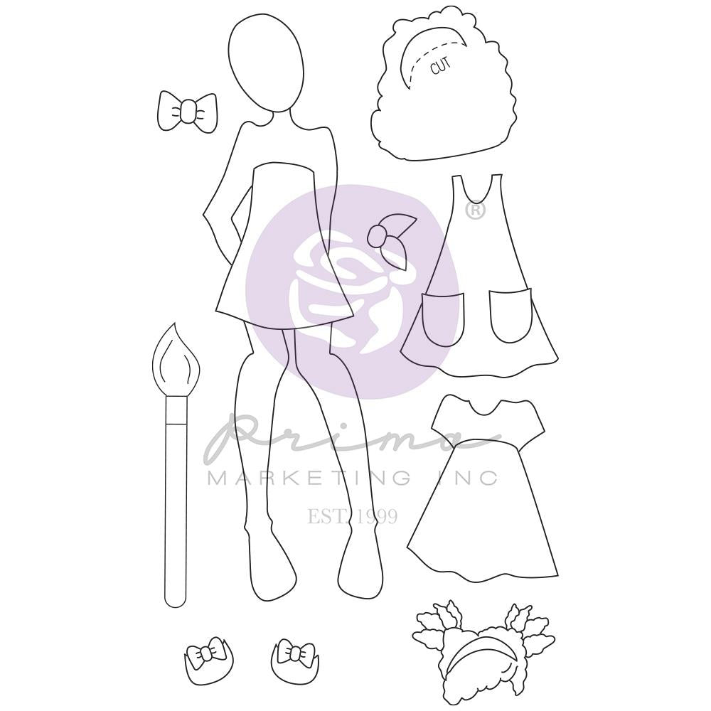 image_faf145b4-c57e-4849-a9bb-23321d52f915 Prima Julie Nutting Cling Stamp NEESHA DOLL 10pc - Image 1