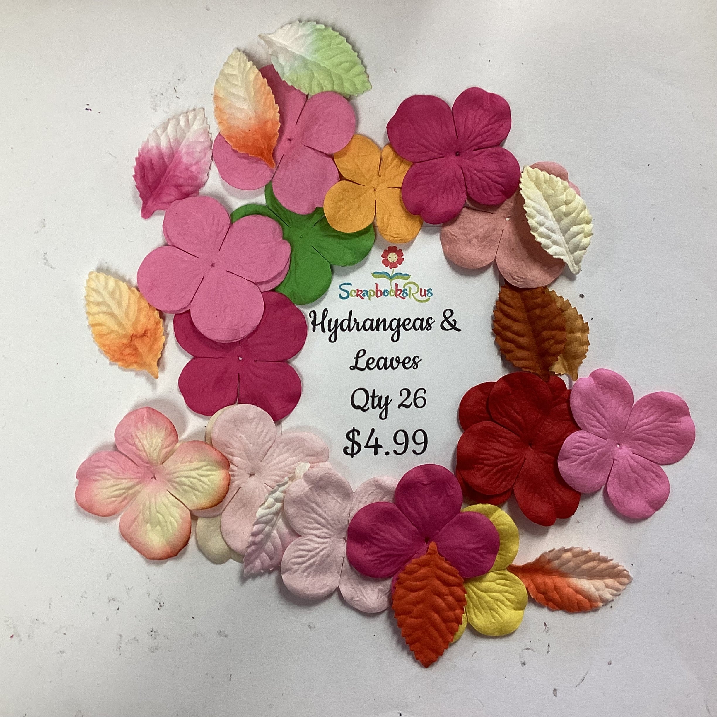 00A9523D-7621-4DAB-B4C0-BA15DF2AC292.jpg Hydrangeas & Leaves 26pc Pinks and Greens - Image 1