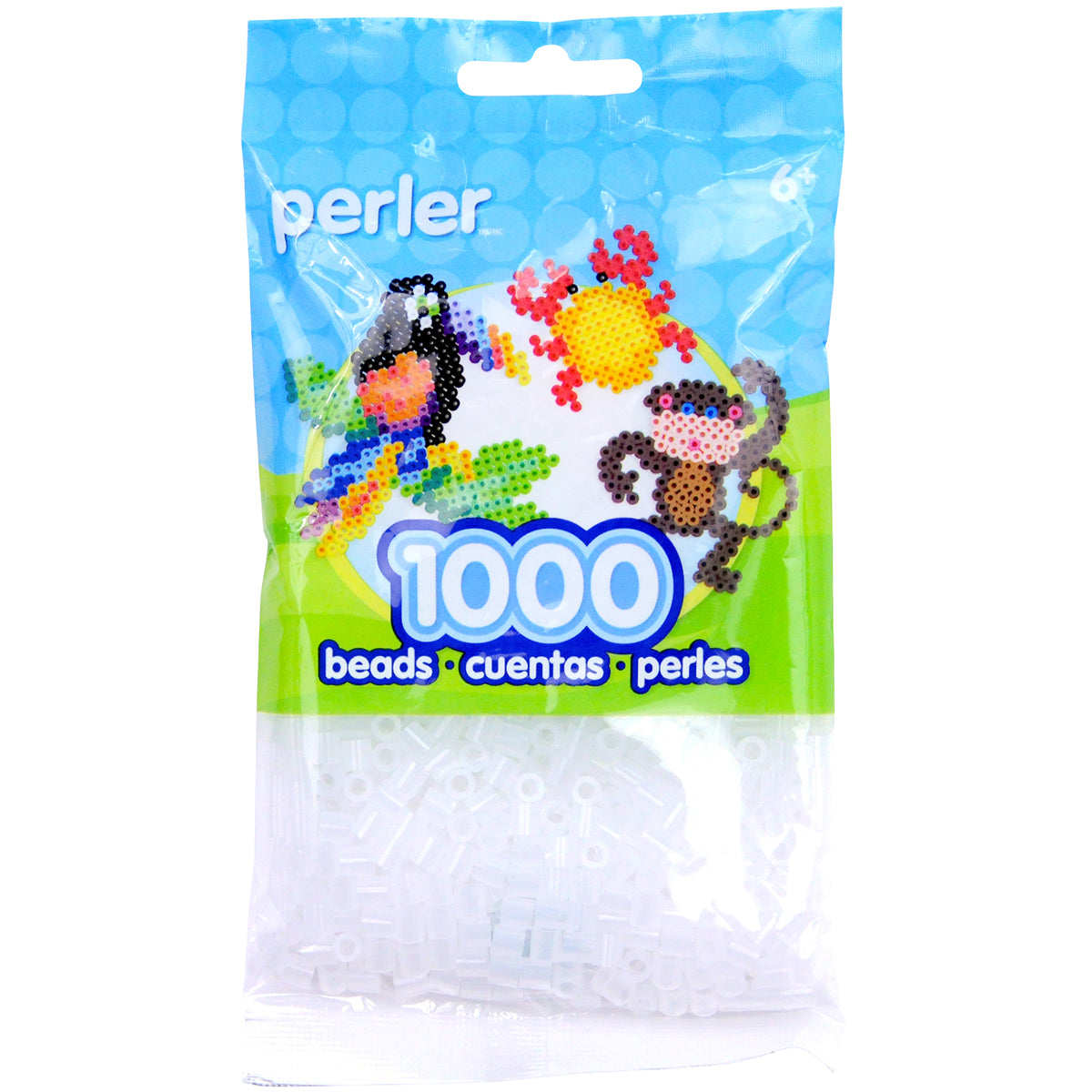 010998PK.jpg Perler Beads 1000pc CLEAR Bead - Image 1