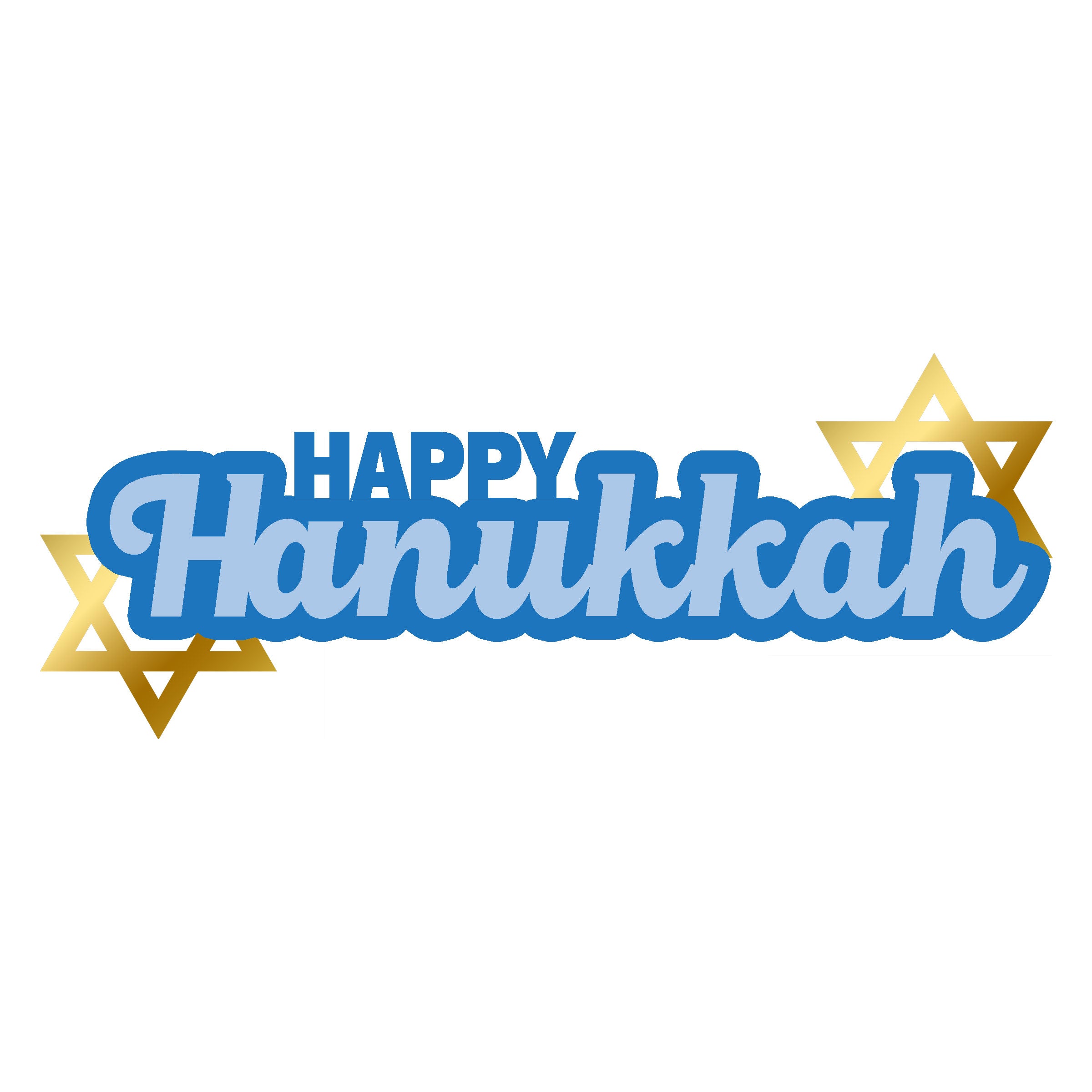 01BC4F0D-1164-4127-B2DF-EAB5D67DD496.jpg HAPPY HANUKKAH Laser Title Cuts 3"X7" 1pc - Image 1