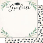 GRADUATION WATERCOLOR DS 12"X12" Scrapbook Customs Paper