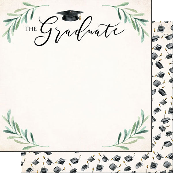 01F79232-8F26-47AA-ACC7-FDD0FB9401E6.jpg GRADUATION WATERCOLOR DS 12"X12" Scrapbook Customs Paper - Image 1