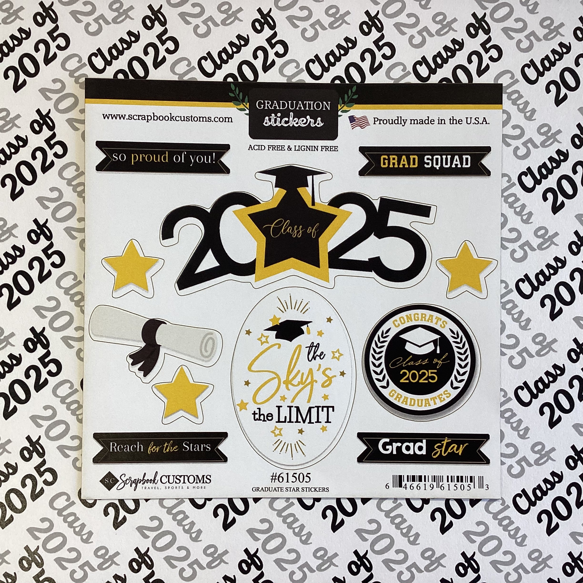 03925448-EFC3-4EA0-BD3B-B89E43E5F793.jpg Graduation Sticker GRADUATE STAR STICKERS 2025 11pc - Image 1