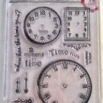 Sandylion TIME FLIES Clear Acrylic Stamps 12pc
