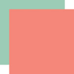 Echo Park Year in Review CORAL & MINT Solids 12"X12" Scrapbook Cardstock