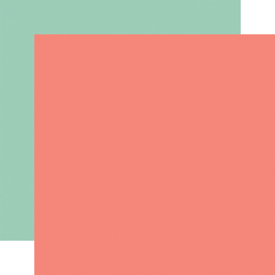 03D43659-70A4-4F95-9199-7995AFB7A8FD.jpg Echo Park Year in Review CORAL & MINT Solids 12"X12" Scrapbook Cardstock - Image 1