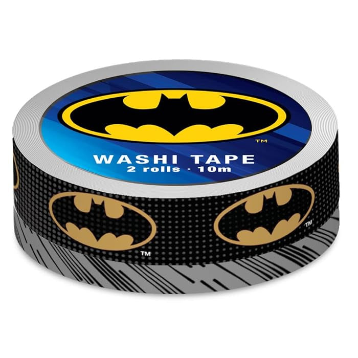 0403878B-14DA-461C-B87A-7C4E32E24229.jpg Paper House BATMAN Washi Tape 2 Rolls - Image 1