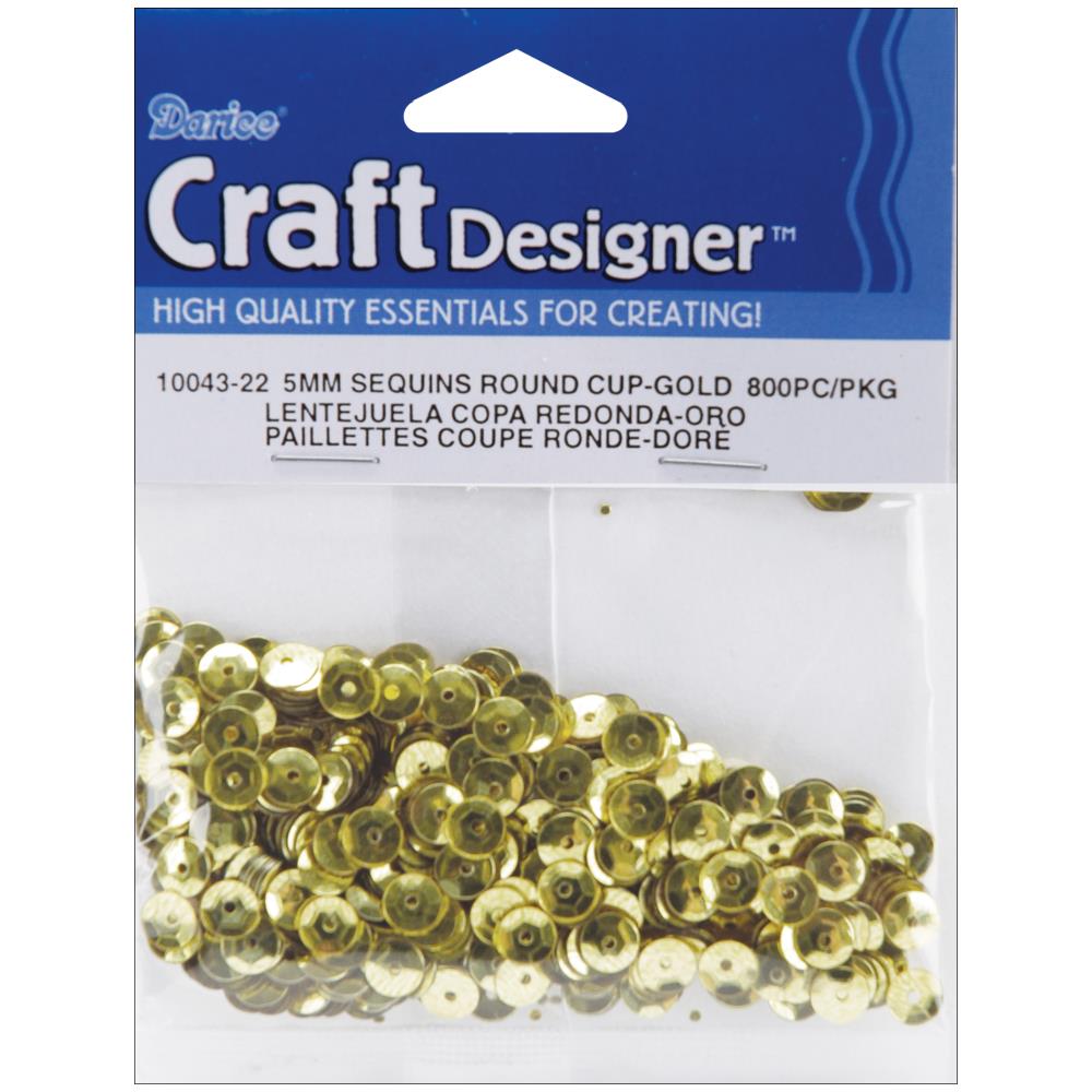 046AC888-40F6-4321-8E2E-8B9D586869D7.jpeg Darice Sequins GOLD 5mm 800pc Round Cup - Image 1