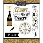 NEW YEARS CHEERS Sticker 6pc