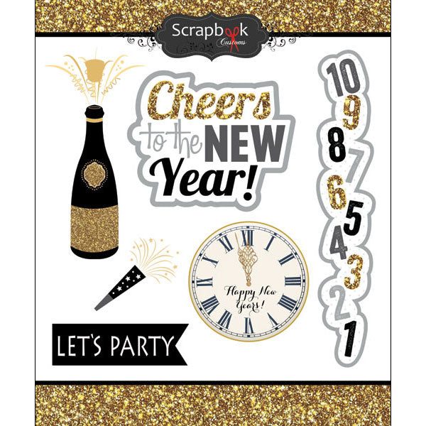 047164DA-D18A-4E49-8D4E-E455D2C7813A.jpg NEW YEARS CHEERS Sticker 6pc - Image 1