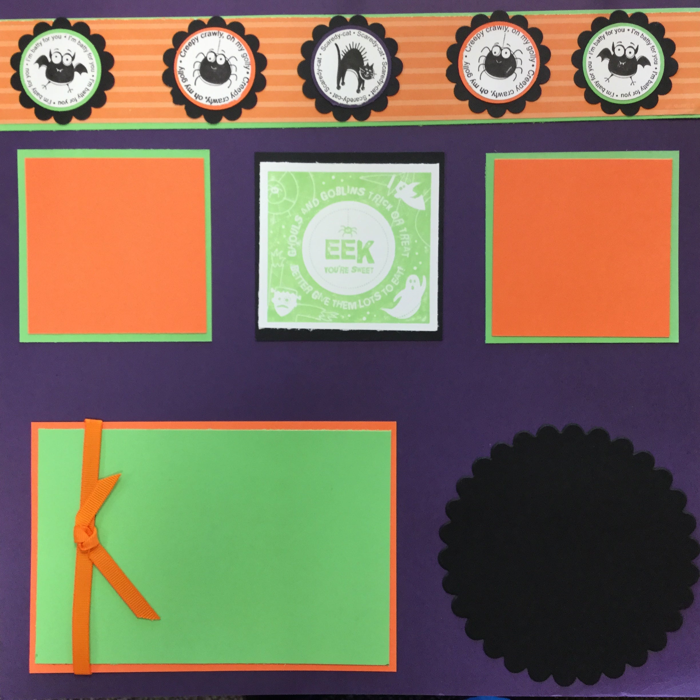 04DC8696-FC1F-4C02-B5AC-7BE450EEA580.jpg Premade Page Halloween EEK YOU’RE SWEET (2) 12X12 Scrapbook @Scrapbooksrus - Image 1