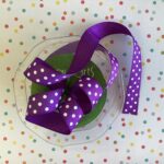 May Arts PURPLE & WHITE DOT RIBBON 5/8” 1 yard