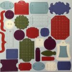 Polka Dot & Solid Chipboard Charm Brackets & Labels 12” x 12” Sheet