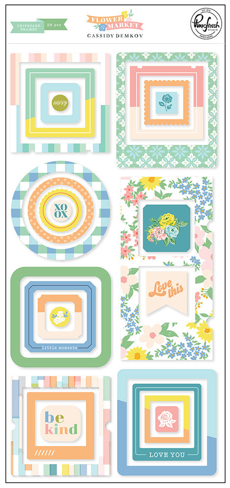 07613F9D-4435-4E1F-883D-BE4A91E89CCD.jpg Pinkfresh Studio Flower Market CHIPBOARD FRAMES 26pc - Image 1