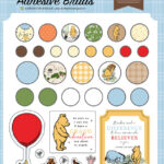 Echo Park WINNIE THE POOH Adhesive Brads 33pc