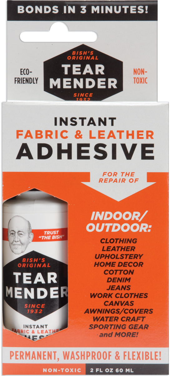 086973PK-IT-IM.jpg Tear Mender INSTANT FABRIC LEATHER ADHESIVE Permanent Waterproof Glue 2oz - Image 1