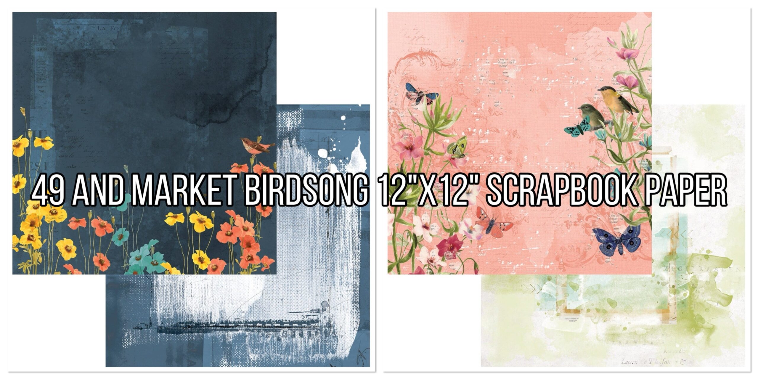 090AA450-98DC-4DF1-9465-67F40830869A.jpg 49 and Market BIRDSONG 12"X12" Scrapbook Paper - Image 1