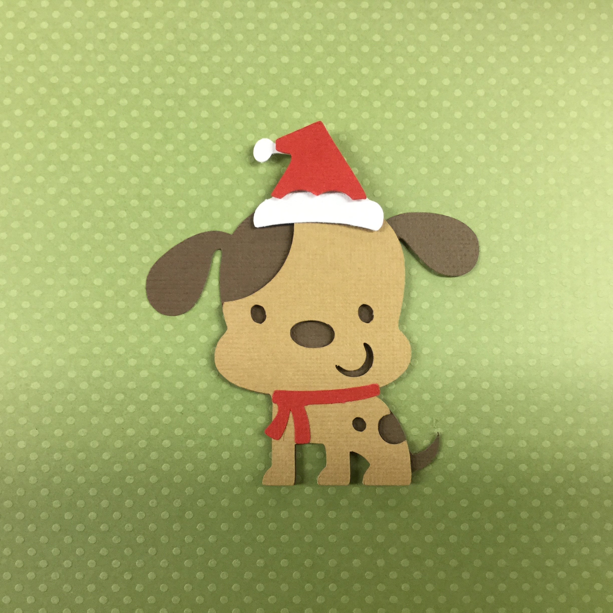09526B79-498D-44D4-8439-B711AFF9F713.jpg Christmas SANTA PUPPY Custom Scrapbook Die Cuts - Image 1