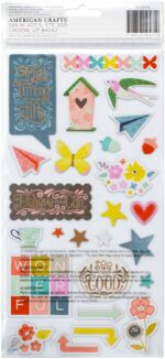 Thickers Pink Paislee Paige Evans FRESH START Chipboard Accent & Phrase Stickers - Image 2