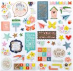Thickers Pink Paislee Paige Evans FRESH START Chipboard Accent & Phrase Stickers - Image 3