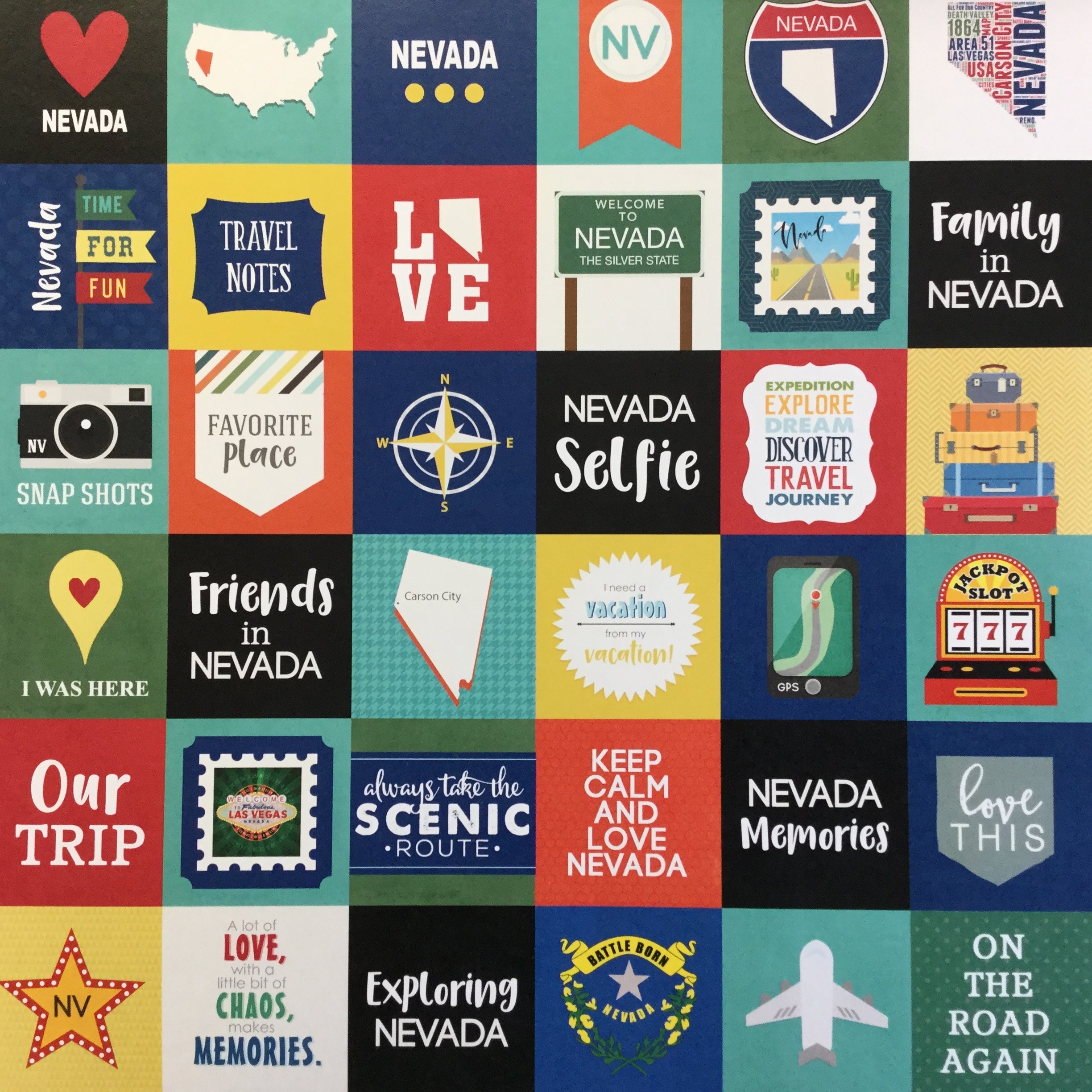 0A759139-9483-47AA-9EA7-E0A5B495519E.jpeg NEVADA ADVENTURE CUT OUTS 12"X12" Custom Travel Paper LV - Image 1