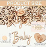 Wooden Word BABY HEART FEET Wood Embellishment 7pc - Image 2