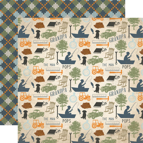 0BF4DF4C-4030-40DA-9E48-0891F6E3D9AE.jpg Echo Park Grandpa Collection GRANDPA FAVORITES 12"X12" Cardstock Paper - Image 1