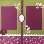 Premade Pages $5.00 PURPLE FLORAL PAISLEY (2) 12"X12" Scrapbook Pages - Image 2