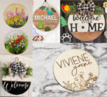Scrapbooksrus 12” WOOD CIRCLE SIGN Hanging Round Home Decor - Image 3