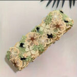 Scrapbooksrus Embroidered Lace APRICOT FLOWERS Ribbon 1 yard Trim - Image 2