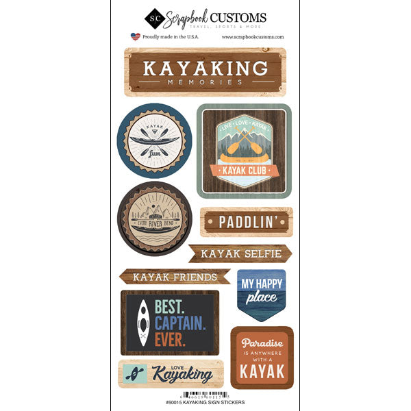 10914D75-502E-4E61-9CF6-A56F155DF1AF.jpg KAYAKING, LIFE IS BETTER Outdoor Fun Stickers 11pc - Image 1