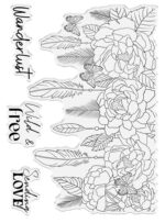 Crafters Companion ENCHANTING FLORAL FEATHER Bohemian Clear Acrylic Stamp Set - Image 2