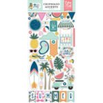 Echo Park 6"x12" POOL PARTY Chipboard Accents Sticker 56pc