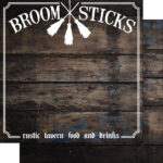 WIZARDING WORLD BROOM STICKS DS 12"X12" Scrapbook Customs Harry Paper