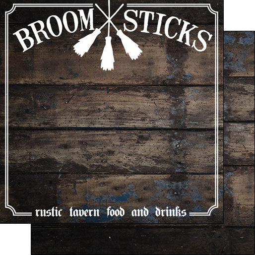 11890E7A-46BE-40F0-98E2-ED7066C96E52.jpg WIZARDING WORLD BROOM STICKS DS 12"X12" Scrapbook Customs Harry Paper - Image 1