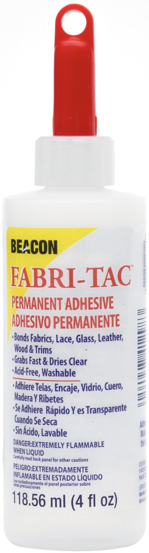 126879PK-IT-IM.jpg Beacon FABRI-TAC Permanent Clear Liquid Fabric Adhesive 4 oz - Image 1