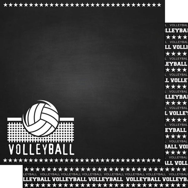 12ECD24E-6240-43F5-BA3C-B7E00330199D.jpg VOLLEYBALL DS CHALKBOARD SPORTS 12x12 Scrapbook Paper - Image 1